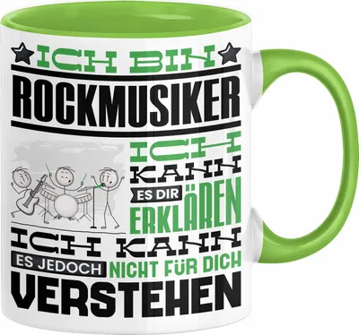 Produktbild von Rockmusiker Geschenk Tasse Geschenkidee für Rockmusiker Geburtstag Lustig Ich Bin Rockmusiker Ich Kann Es Dir Erklären Aber Nicht Für Dich Verstehen (Grün)