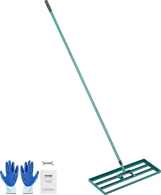 Obrázek produktu pro VEVOR hrábě na trávu 760x254 mm základní deska nivelační nástroj ze slitiny hliníku a oceli Q235 nivelační hrábě 1981mm tyč základní deska golfová tráva nivelační pro vyrovnání písku půdy kompostu a mechu