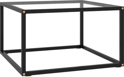 Image de Maison Exclusive - Table basse noire avec plateau en verre trempé 60 x 60 x 35 cm
