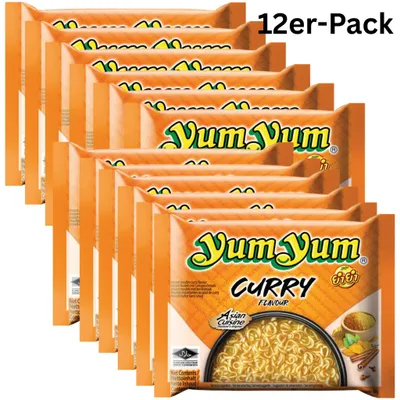 Produktbild von 12er-Pack Yum Yum Instantnudeln Curry 60g