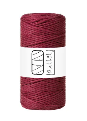 Produktbild von Weinrot Baumwoll-Makramee-Kordel 3mm 100m OUTLET