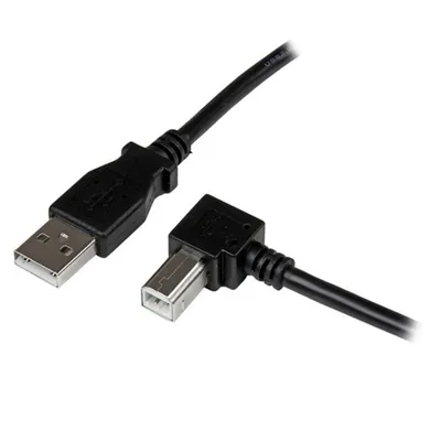 Produktbild von StarTech.com 3m USB 2.0 A auf B Kabel rechts gewinkelt - St/St, 3 m, USB A, USB B, USB 2.0, Schwarz