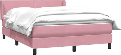 Obrázek produktu pro Box spring postel s matrací růžová 160x210 cm samet