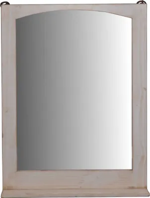 Produktbild von MiaMöbel Spiegel Mexico Möbel 60x78x15 cm Landhausstil Glas Massivholz Pinie Weiß