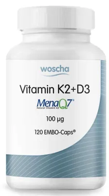 Produktbild von Woscha Vitamin K2+D3 100 µg- 120 Kapseln