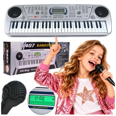 Zdjęcie produktu dla Organy pianino keyboard z mikrofonem dla dzieci