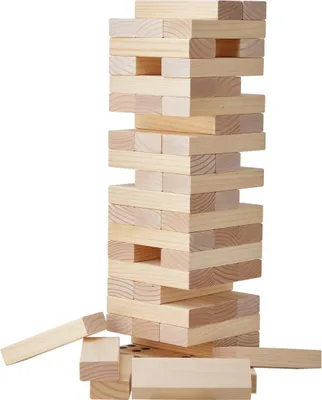 Produktbild von Tumbling Timber Toy 60 Blocks Giant Tumble Tower Blocks Game Pine Wood Bag