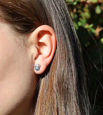 Produktbild von Glitzernde Minnie-Ohrringe in Silber AGT-ED021PC