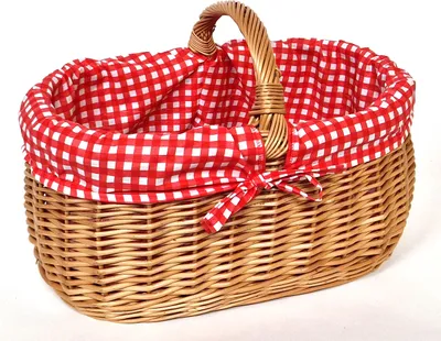 Produktbild von Einkaufskorb aus Weide 44 x 30 cm mit Textileinlage R1