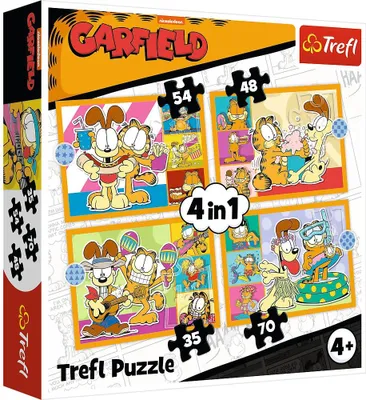 Produktbild von Garfield 4-in-1-Puzzleset für Kinder, lustig und spannend