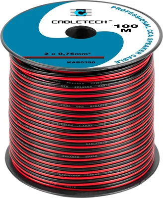Produktbild von Lautsprecherkabel, Lautsprecherleitung, 2x 0,75mm HQ, 100m Cabletech