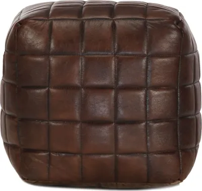 Produktbild von vidaXL Pouf Dunkelbraun 40 x 40 x 40 cm Echtes Ziegenleder