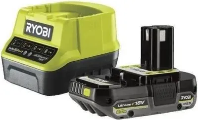 Zdjęcie produktu dla Zestaw akumulatorów RYOBI 18 V ONE+ 2,0 Ah Lithium+ Compact, szybka ładowarka 2,0 A, RC18120-120C