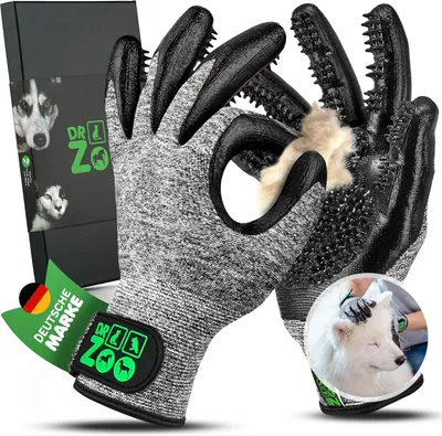 Produktbild von Pflegehandschuhe für Katzen und Hunde – 1 Paar – Größe M – mit weichen Noppen – für alle Felltypen