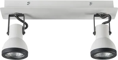 Produktbild von BELIANI Deckenlampe 2er Set Weiß / Schwarz Metall 2-flammig In Matt Verstellbar Glockenform Industrie Look Modernes Design