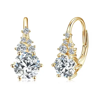 Produktbild von Paar Creolen Funkelnde Moissanit Creolen Ohrringe 1,0ct Gold