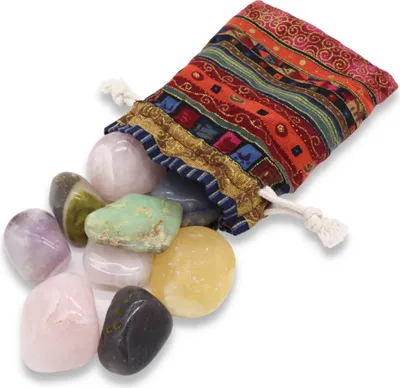 Produktbild von LAVISA Trommelsteine Heilsteine Halbedelstein Mischung | Natürliche Edelsteine und Kristalle für Dekoration und Wohlbefinden | 100% Natursteine Mineralsteine (XL 320g)
