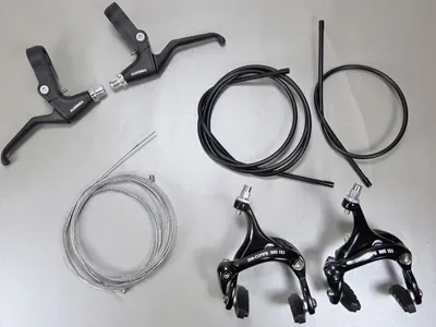 Produktbild von Schwarzes Singlespeed Bremsenset – Aluminium Bremshebel & Seitenzugbremse