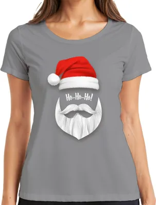 Produktbild von Ho Ho Ho Weihnachtsmann Santa - Weihnachten Weihnachtsgeschenk Christmas Damen T-Shirt, Grau, XXL