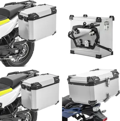 Immagine prodotto di Bauletto Moto Alu # XB65 65 litri + 2x Bauletto Moto Alu QP48 Al