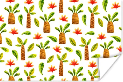 Produktbild von MuchoWow® Poster Dschungel - Blätter - Muster 90x60 cm - Schlafzimmer