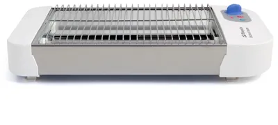 Toaster horizontal 2 Schlitze 600 W Aufwärmfunktion Krümelschublade Timer grau
