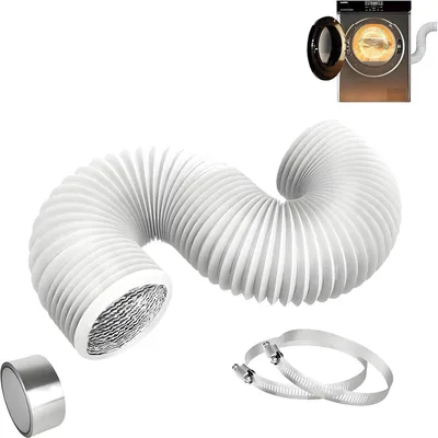 Imagen del producto de Manguera de desagüe de 100 mm de diámetro, 2,5 metros de longitud, manguera de PVC flexible para dispositivos de extracción de aire