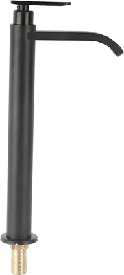 Produktbild von Kaltwasserhahn Küchenarmatur Schwarz 304 Edelstahl Wasserhahn Küche nur Kaltwasser  Spültischarmatur mit flexiblem Hals Armatur Küche