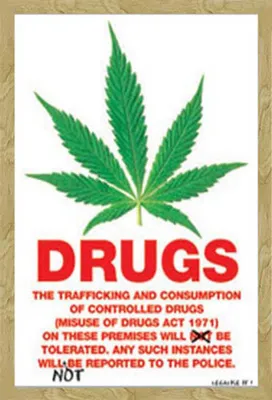 Image de Dope - Poster - Drugs Notice + cadre amovible, Shinsuke® Maxi MDF hêtre, vitre acrylique