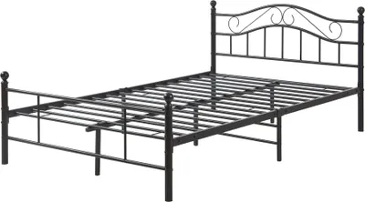 Produktbild von Metallbett 'Florenz' 120x200 Schwarz Bettgestell Bett Schlafzimmer Jugendbett