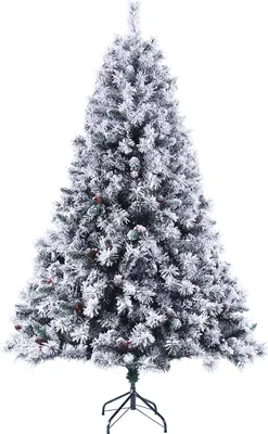 Produktbild von SVITA Weihnachtsbaum künstlich Schnee Tannenzapfen Beeren inkl. Ständer 210cm