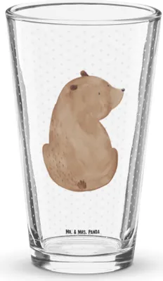 Produktbild von Mr. & Mrs. Panda Tumbler Bär Schulterblick - Transparent - Geschenk, Longdrinkglas, Pint Glas, Cocktailglas, Bierglas, Bärenliebe, Bären, Motivation, Weisheit, Teddy