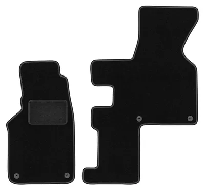 Image de Tapis de sol avant velours sur-mesure pour Volkswagen Transporter T4 (1993-2001, caravelle manuelle) noir, jeu 2 pièces, fixations - STANDRAD