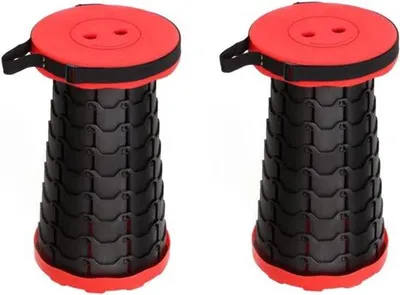 Produktbild von Famanu Faltbare teleskopische Hocker - Set von 2 - Tragbar und verstellbar - Ideal für Camping und Angeln