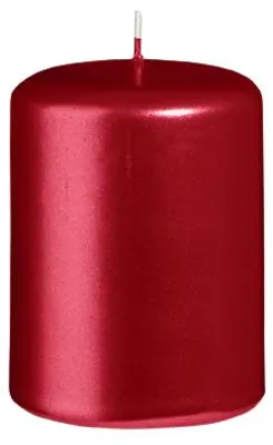 Produktbild von Stumpenkerzen Metallic Glanz Weihnachtsrot Rot 80 x Ø 60 mm, 12 Stück
