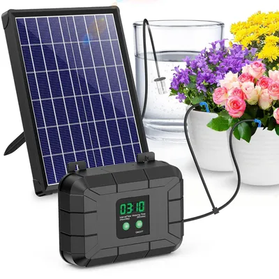 Produktbild von Bewässerungssystem 7,5 W, für Balkon, automatische Bewässerung für 15 Topfpflanzen, Timer, Solarenergie