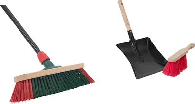 Produktbild von Novaliv Straßenbesen mit Stiel Gartenbesen Kehrgarnitur Elaston Besen Kehrblech (1, Gartenbesen + Kehrschaufel Set Elaston)