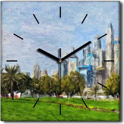 Produktbild von Coloray Uhr auf Leinwand 30x30 cm Wand Uhr Dekoration Wohnzimmer Segeltuch schwarze Hände -Landschaftsarchitektur