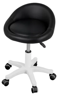 Produktbild von Rollhocker, 360° drehbarer Salonstuhl, ergonomischer Drehsitz, höhenverstellbar, ultraleise Rollen, gepolstertes Kunstlederkissen, für Salon, Büro und Massage