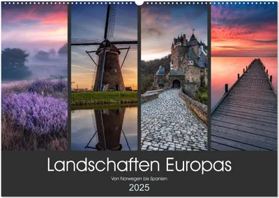 Produktbild von Landschaften Europas (Wandkalender 2025 DIN A2 quer), CALVENDO Monatskalender