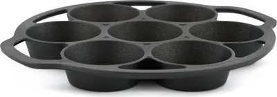 Produktbild von BBQ-Toro Gusseisen Muffinform für 7 Muffins (je 100ml), Gussform für Cupcakes, Muffinbackform