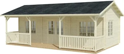 Produktbild von Gartenhaus Palmako Sandra 25,6+11,1 m² inkl. Fußboden 831 x 554 cm natur