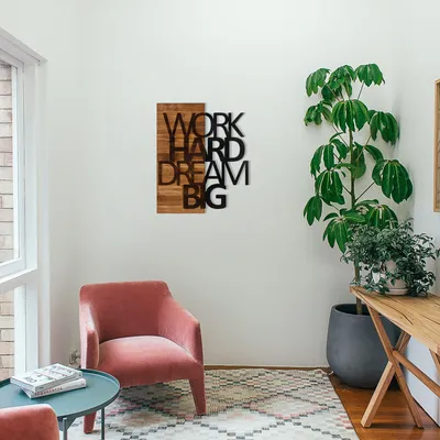 Produktbild von Wallity, Dekorativer Wandaccessoire aus Holz, Schwarz und Walnuss, 48 x 58 cm | 100% Metall (1,2 mm) und 100% Holzrahmen (3 cm) | Stilvolles und funktionales Design für jedes Zuhause.