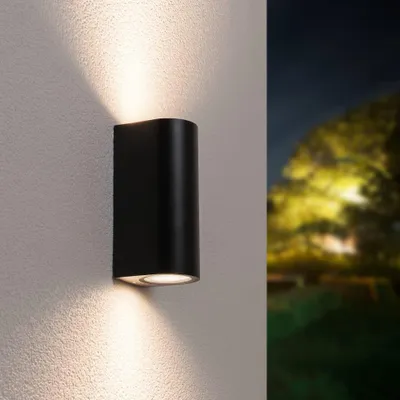 Image de HOFTRONIC - Applique murale LED 8W 690lm 4000K IP65 Noir Dimmable GU10