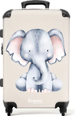 Produktbild von NoBoringSuitcases.com Koffer Mittelgroß 67x43x25 cm, Kinderkoffer Tiere: Elefant, 60L