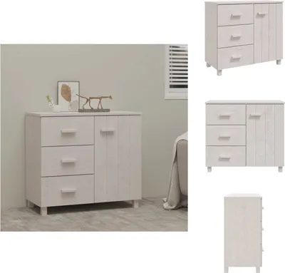 Image de vidaXL Sideboard HAMAR Blanc 90x40x80 cm Pin massif - Sideboards