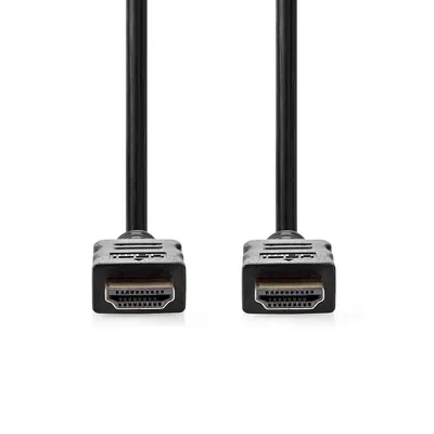 Produktbild von Nedis High Speed ​​HDMI  Kabel mit Ethernet - HDMI Stecker - HDMI Stecker - 4K@30Hz - ARC - 10.2 Gbps - 30.0 m - Rund - PVC - Schwarz - Label