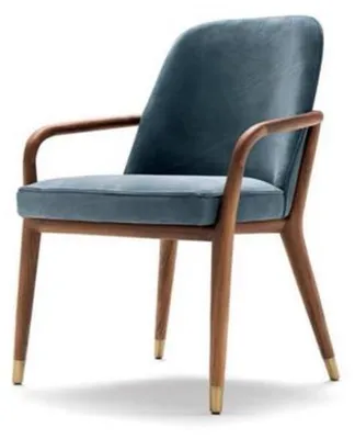 Produktbild von Designer Blauer Esszimmerstuhl Esszimmer Möbel Küchenstuhl Lehnstuhl