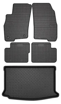Produktbild von Gummimatten + Kofferraumwanne für Fiat Punto II 1999-2010 (3-Türer) – Schwarz, passgenau – Wielganizator SolidPRO