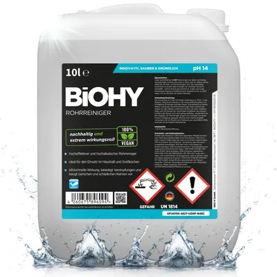 Produktbild von BiOHY Rohrreiniger + Auslaufhahn, Abflussreiniger, Rohrfrei, Abflussfrei, 10 l